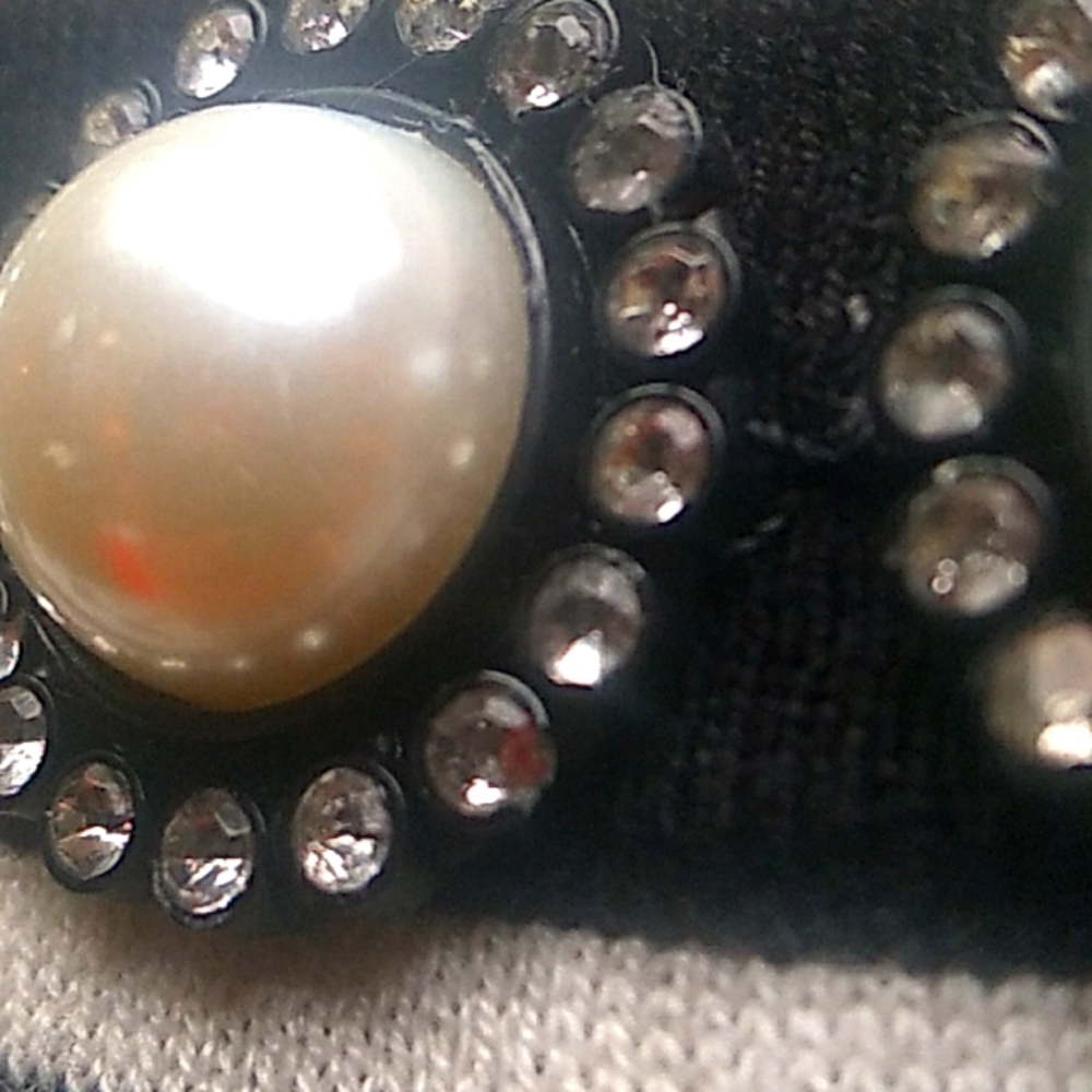 August Silk Off White and Black pearl Sequins Sweater - Picture 5 of 5